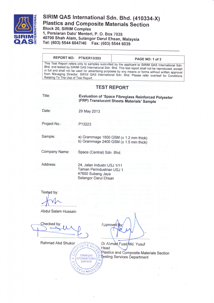 Sun-Lite ASTM D635 & ASTM D1003-1